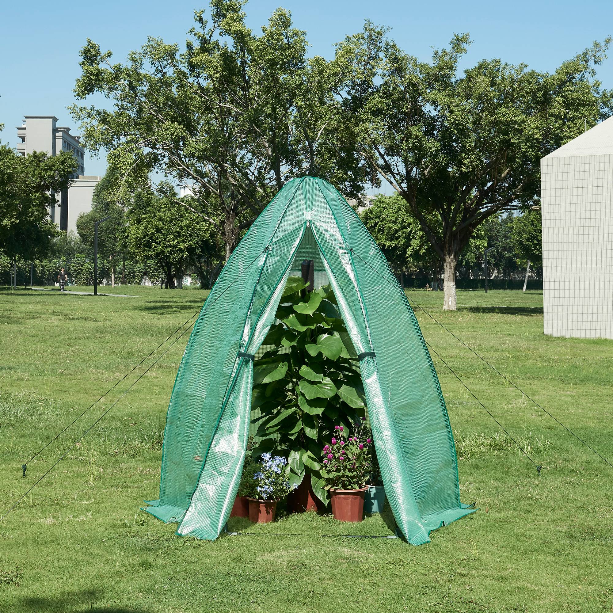 Serre de jardin Hunze 183 x 160 cm vert [en.casa] - Image 2