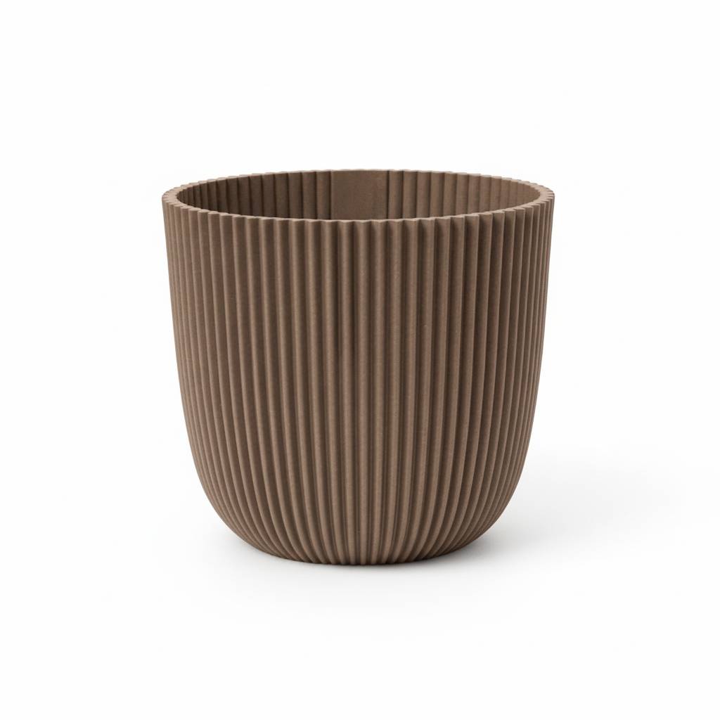 PANGIVO - Cache-pot matières naturelles taupe 22 x 22 x 22 cm - PANGIVO