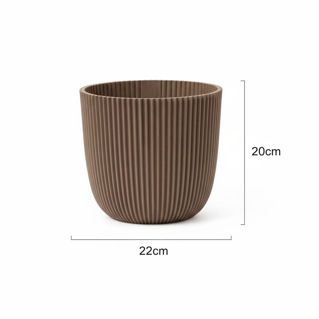 PANGIVO - Cache-pot matières naturelles taupe 22 x 22 x 22 cm - PANGIVO - Image 3