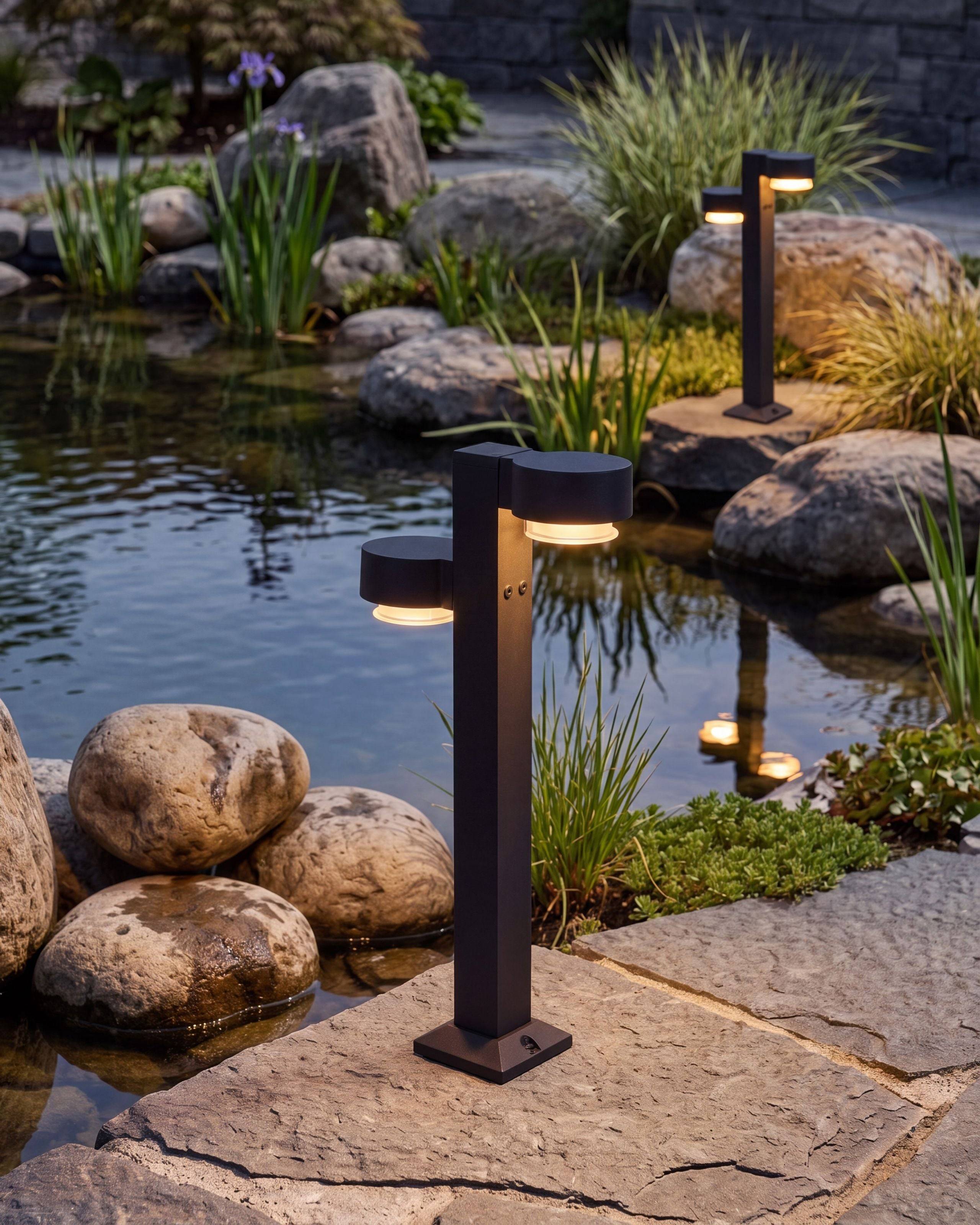 Beliani - Borne Lumineuse Aluminium Noir TORDERA - Beliani - Image 1