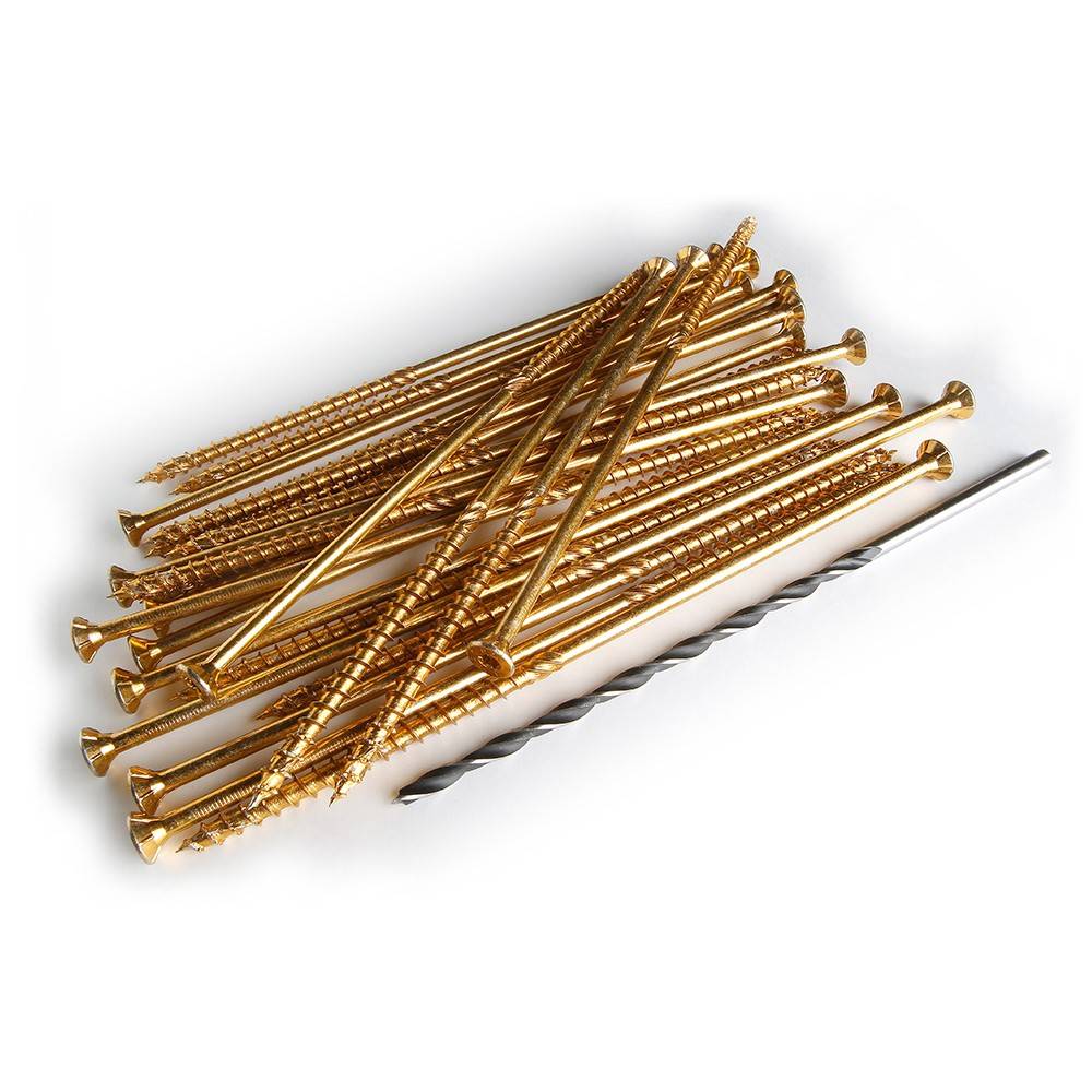 Decklinea - Vis zinguées TORX T30 8x260mm (25pcs) + foret 6x240m - Image 1