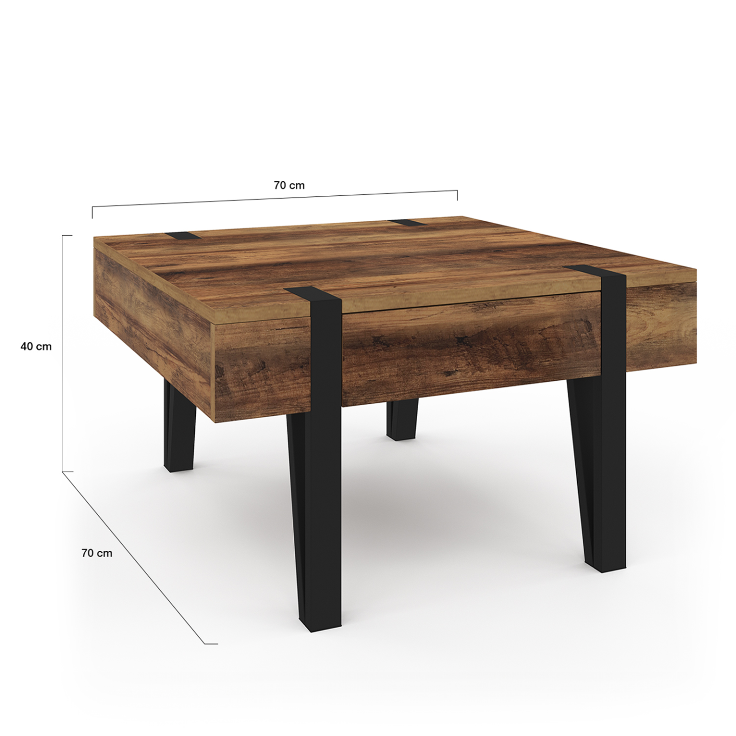 Console Austria Pieds Épingle Bois Foncé – Meuble Entrée Industriel Élégant 100x30x75 Cm