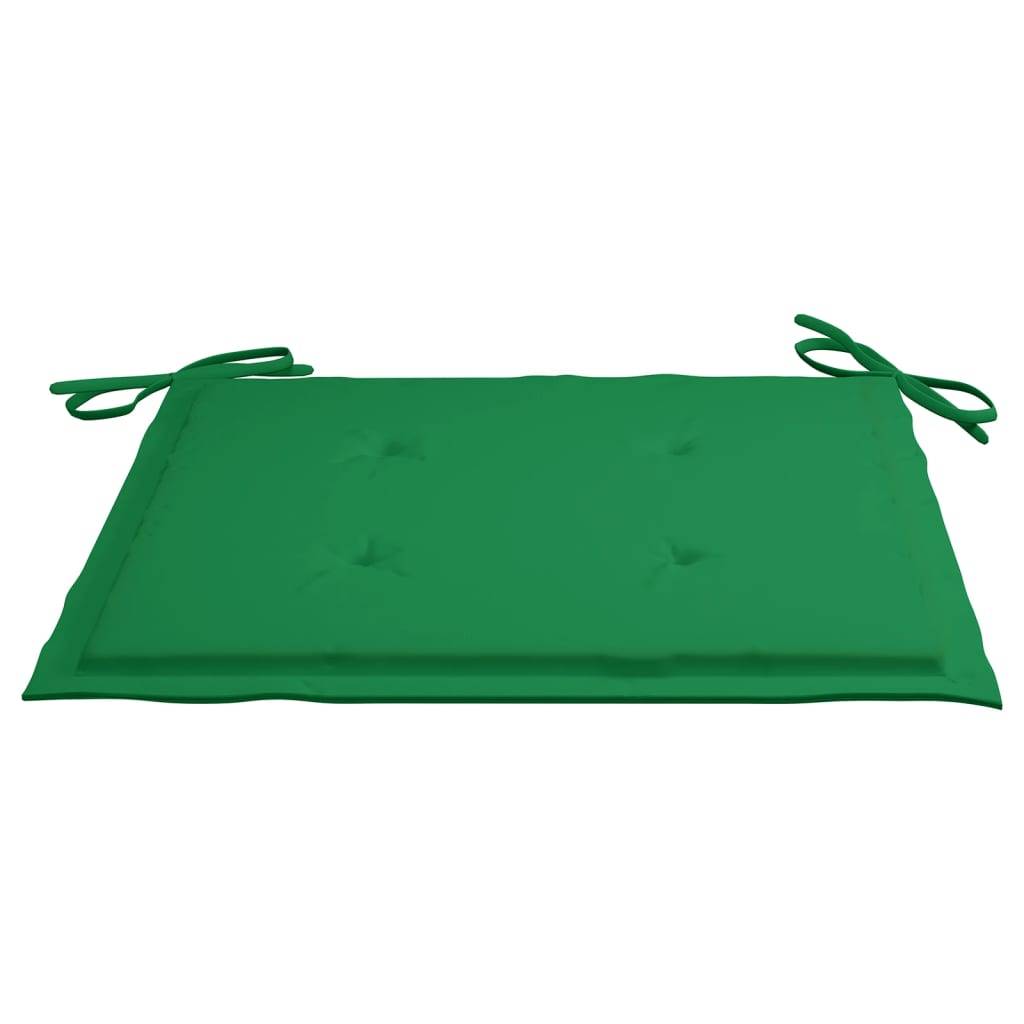 Chaises jardin bois teck inox coussin vert 60 x 56 x 85 cm - PANGIVO - Image 8