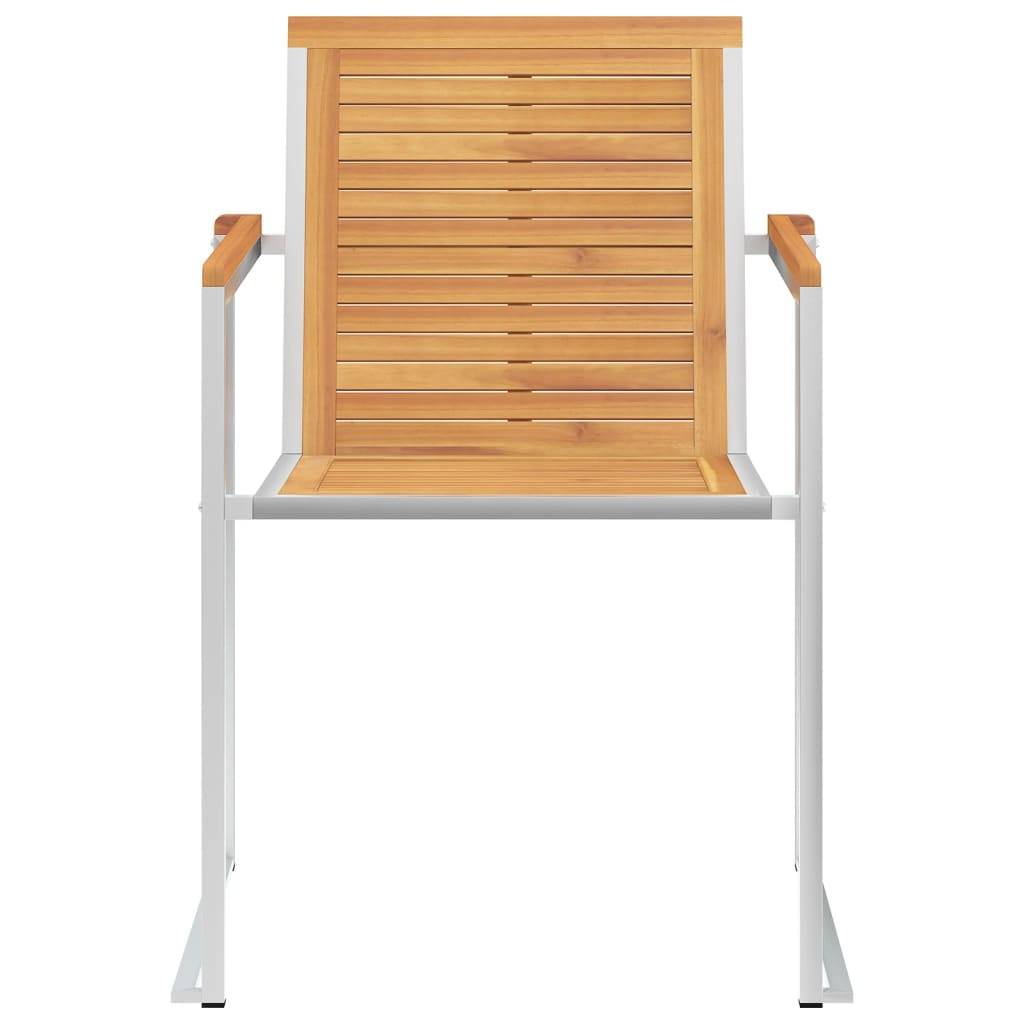 Chaises jardin bois teck inox coussin vert 60 x 56 x 85 cm - PANGIVO - Image 5