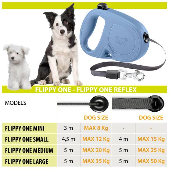 Ferplast - Ferplast Laisse Chien Enrouleur FLIPPY ONE, Laisse pour Chiens de Taille Moyenne jusqu'à 20 Kg. Cordon Extensible max 5 m. Bouton de verrouillage et - Image 2