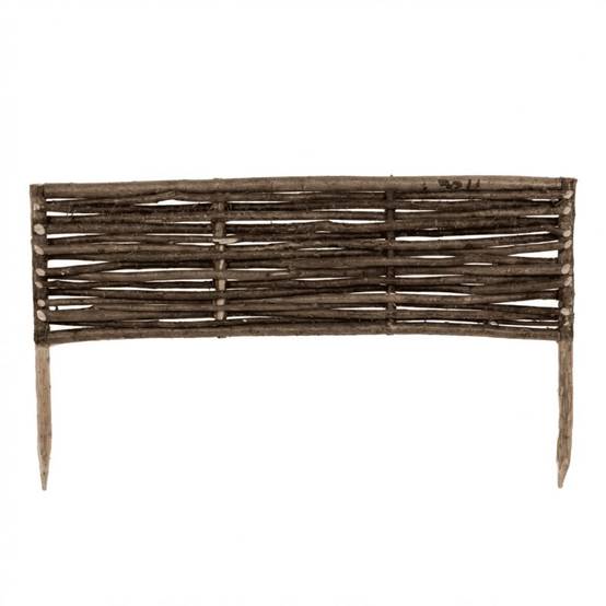 Bordure pour potager - Noisetier tressage horizontal - Avec piquets - 40x75 cm - Image 1