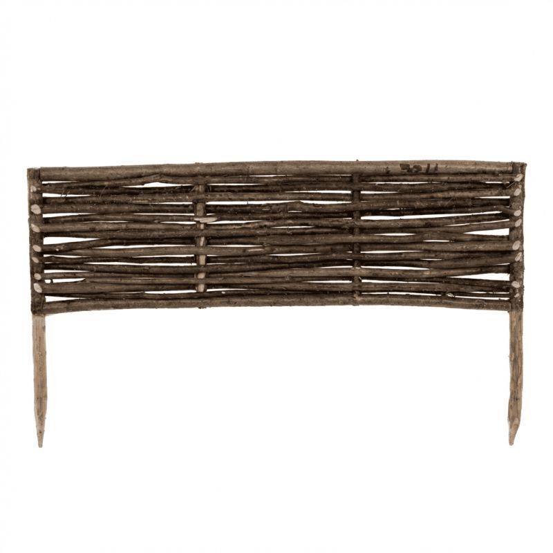 Bordure pour potager - Noisetier tressage horizontal - Avec piquets - 40x75 cm - Image 1