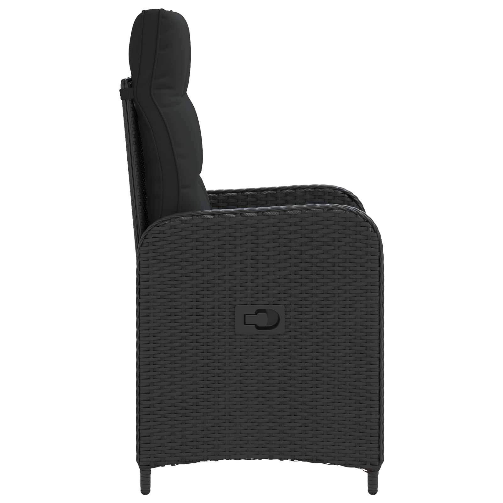 Chaise de jardin inclinable polyrotin noir 57 x 63 x 94 cm - PANGIVO - Image 5