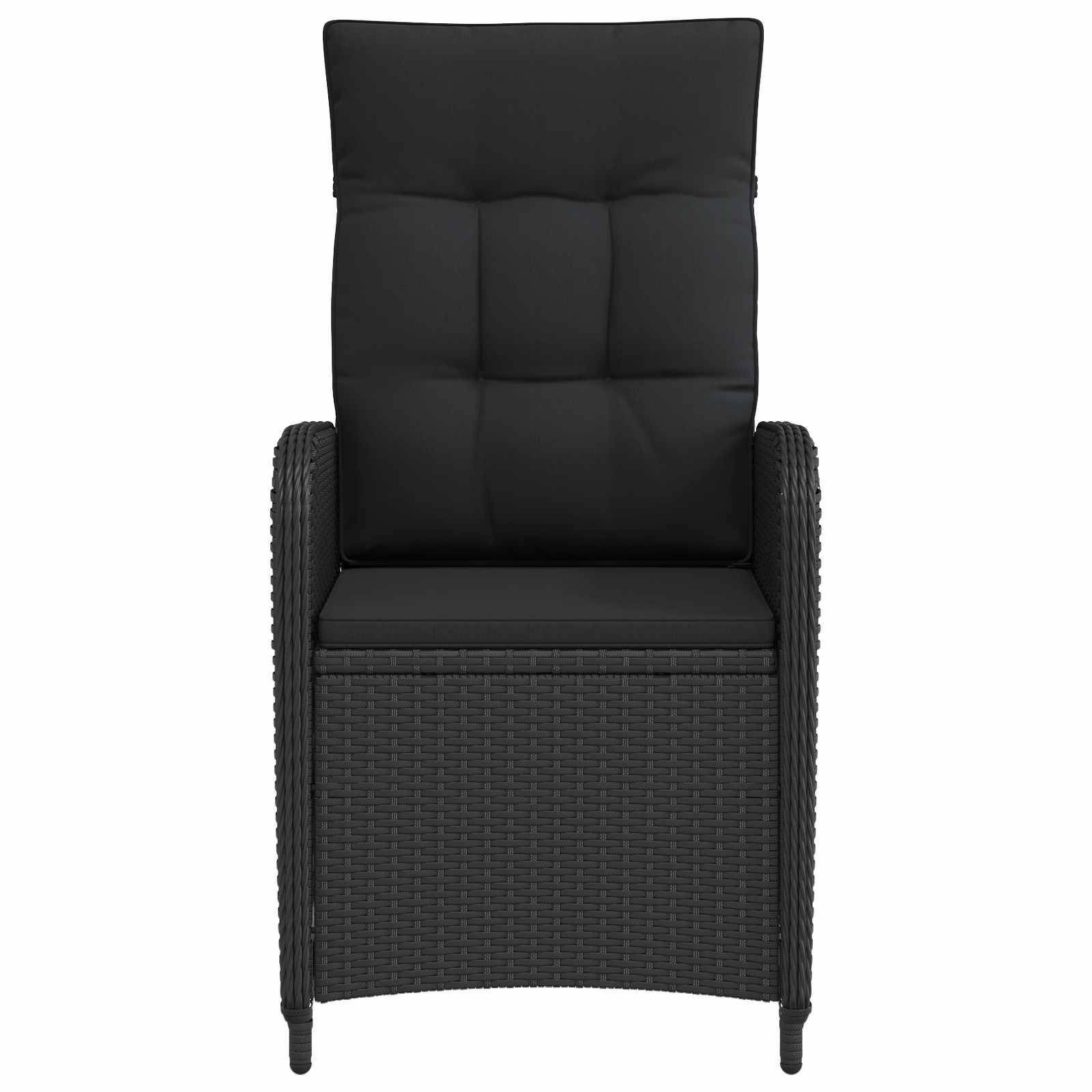 Chaise de jardin inclinable polyrotin noir 57 x 63 x 94 cm - PANGIVO - Image 4