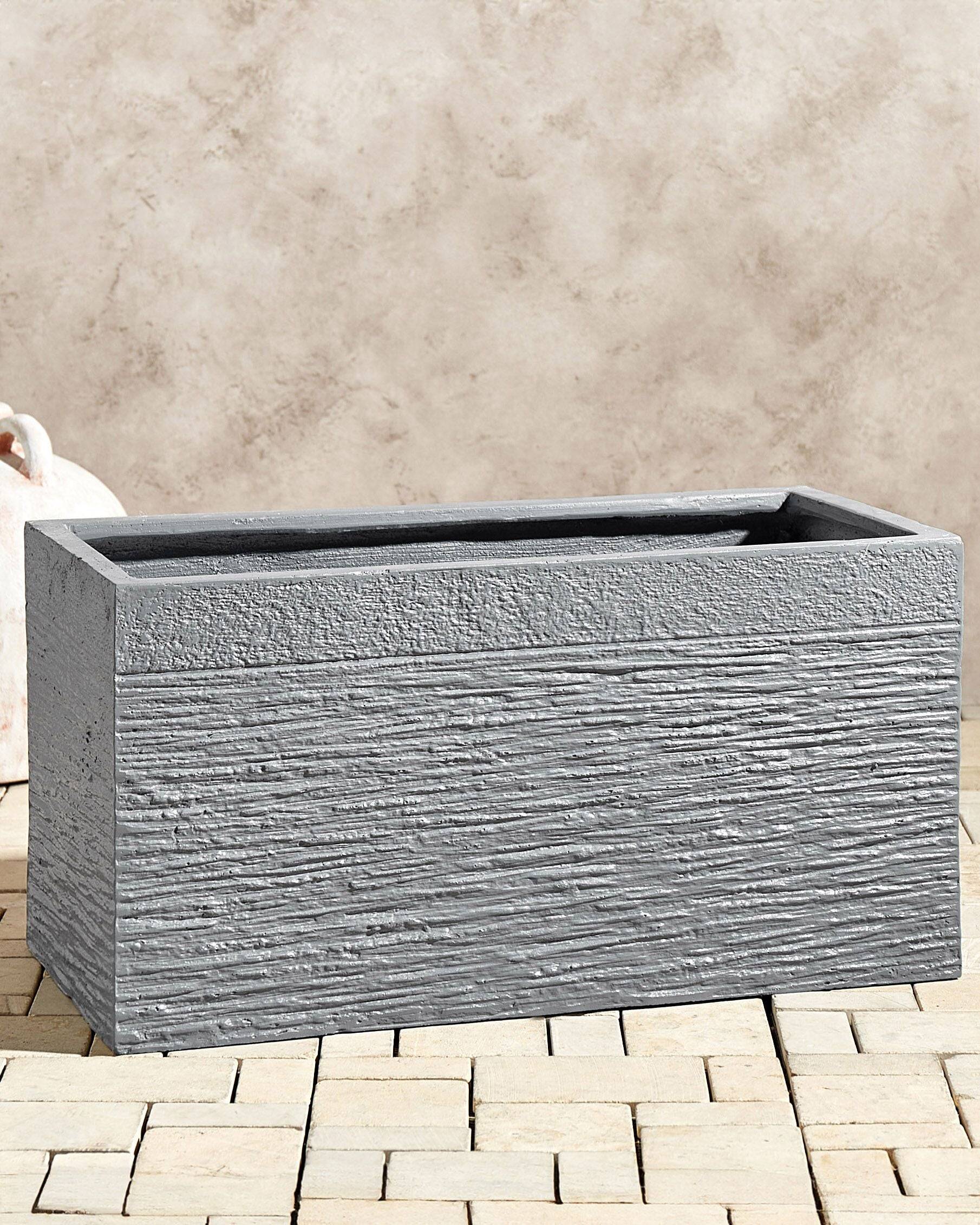 Beliani - Cache-pot d'extérieur Fibre d'argile Gris MYRA - 60x29x30- Beliani - Image 1