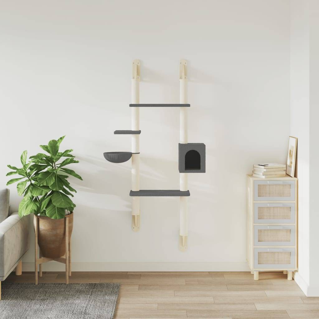 Vidaxl - Arbre à chat mural avec griffoir gris foncé 180 cm vidaXL 172403 - Image 4