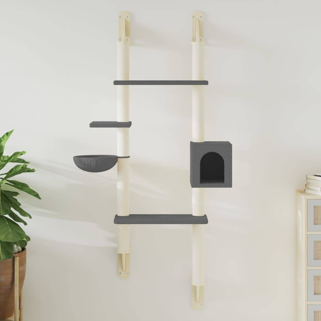 Vidaxl - Arbre à chat mural avec griffoir gris foncé 180 cm vidaXL 172403 - Image 1
