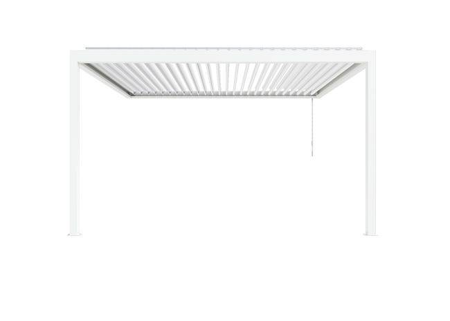 Pergola Bioclimatique Aluminium Adossée Blanc 4x3,5 Manuelle S ORIAL France - Image 9