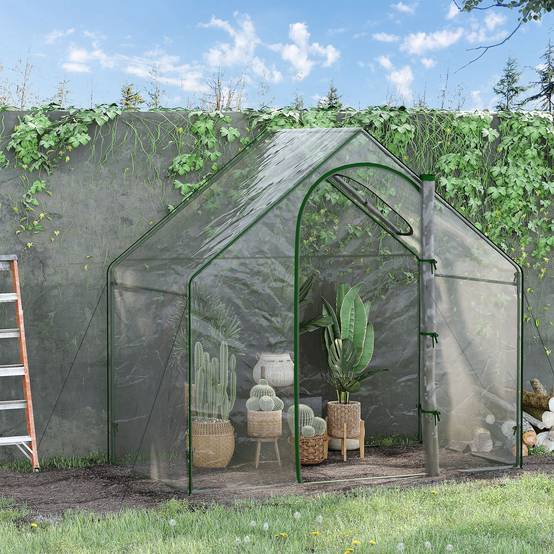 Sans Marque - Serre de Jardin Balcon terrasse Serre pour tomates 1,8L x 1l x 1,68H m Acier plastique imperméable Transparent Vert - Image 4