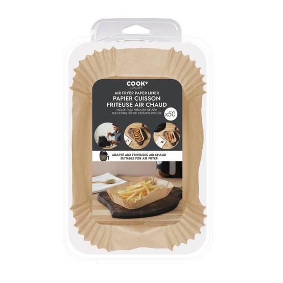Cook Concept - Lot de 50 Feuilles de Papier Cuisson "Friteuse à Air" 20cm Marron - Image 5