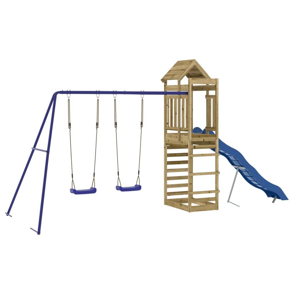 Aire de jeux d'extérieur - Jeu Plein air enfant bois de pin imprégné-JU1541 - Image 1