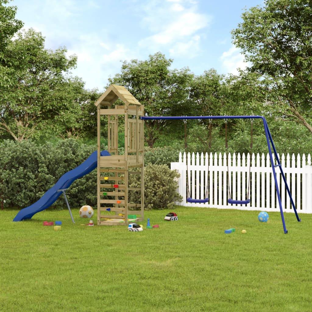 Aire de jeux d'extérieur - Jeu Plein air enfant bois de pin imprégné-JU1541 - Image 2