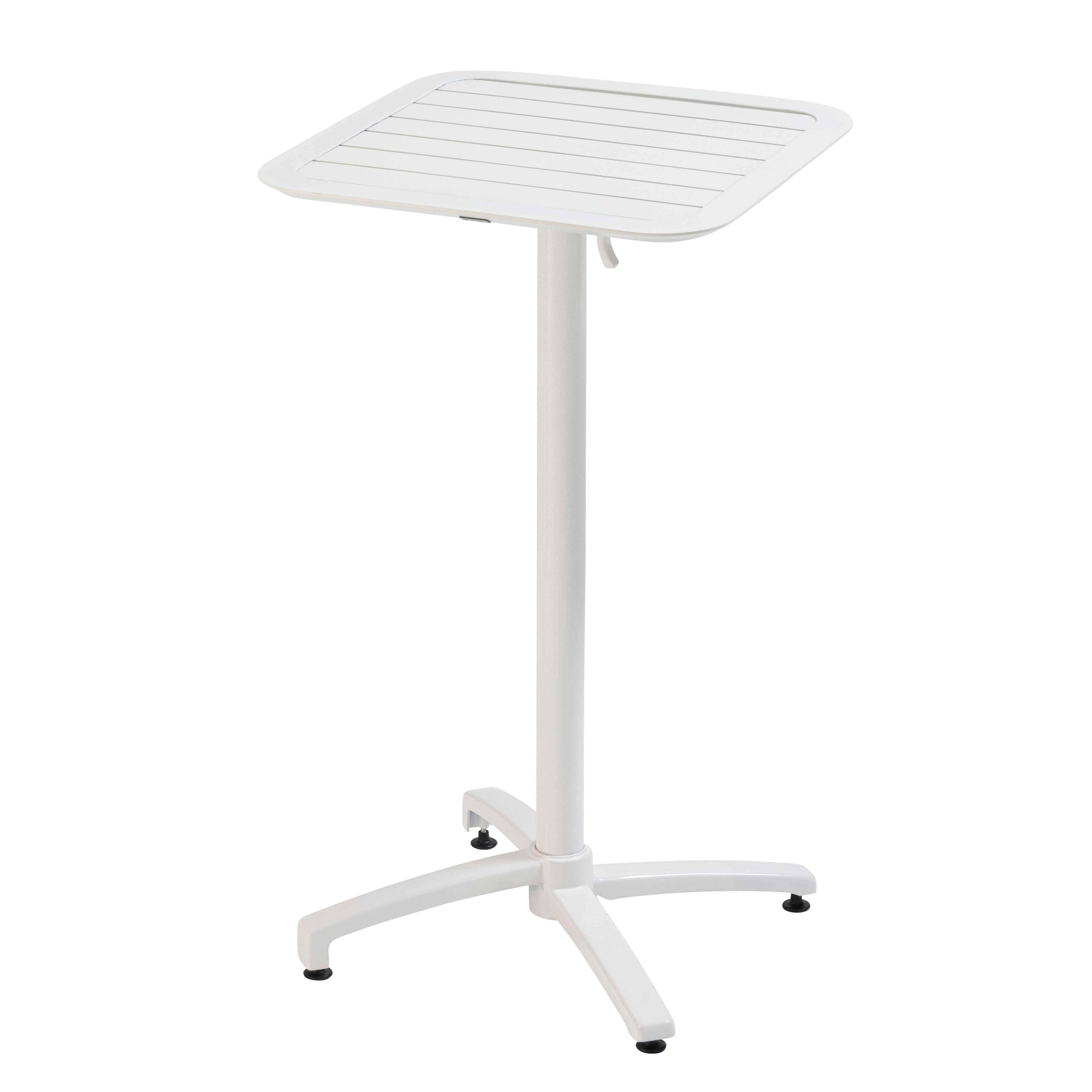 Oviala - Ensemble table haute de terrasse et 2 chaises en aluminium blanc Almada - Oviala - Image 2