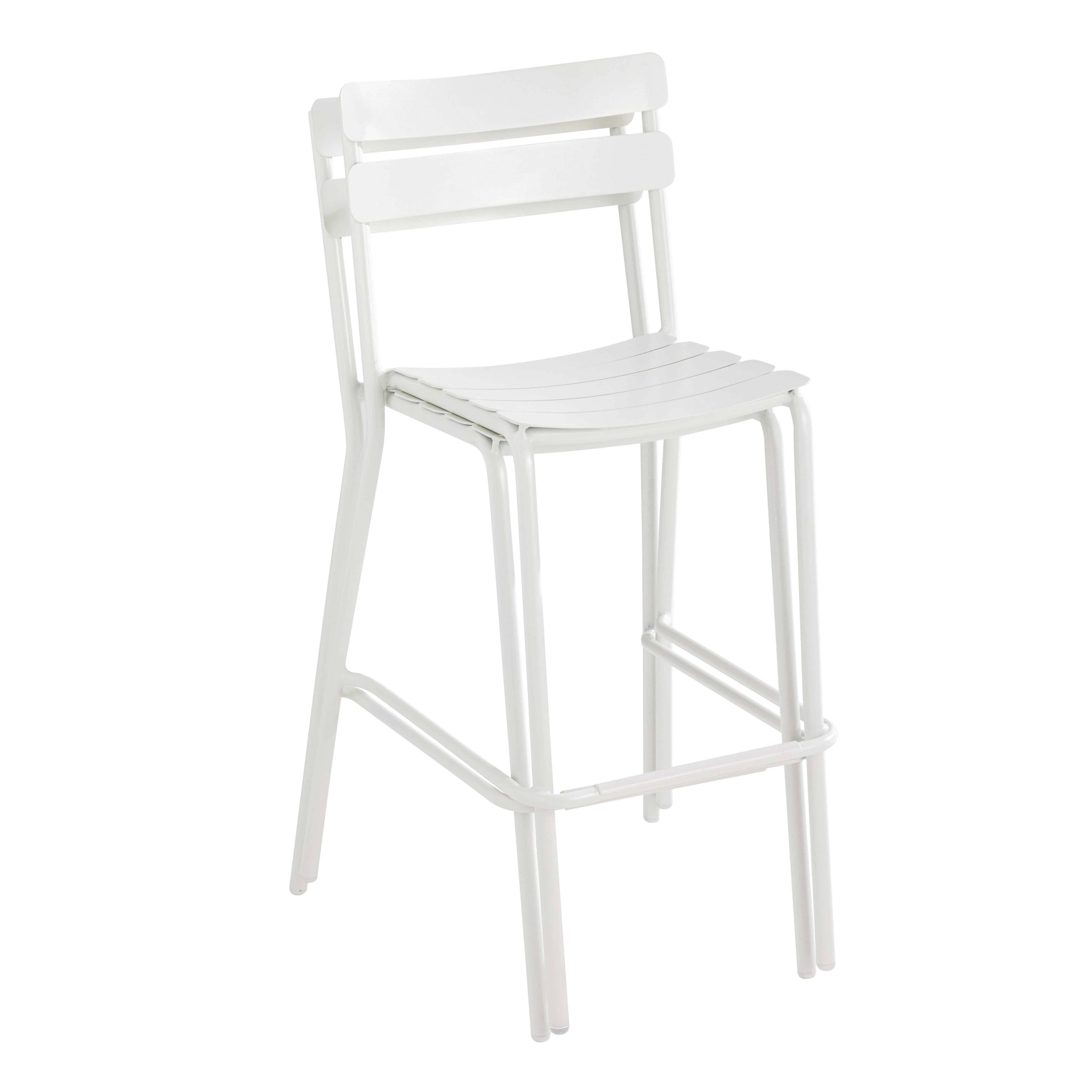 Oviala - Ensemble table haute de terrasse et 2 chaises en aluminium blanc Almada - Oviala - Image 6