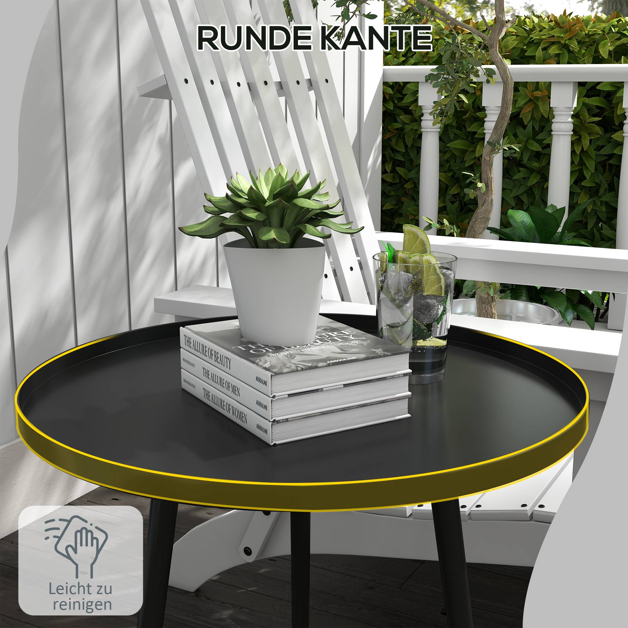 Table d'appoint extérieure aciers noir 40 x 40 x 50 cm - PANGIVO - Image 8