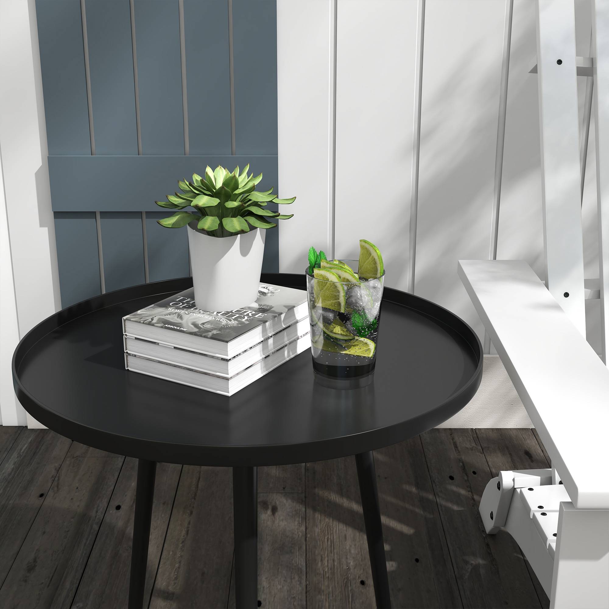 Table d'appoint extérieure aciers noir 40 x 40 x 50 cm - PANGIVO - Image 10