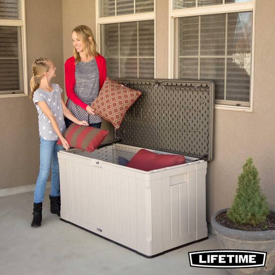 Lifetime - Coffre de rangement d'exterieur résine verrouillable 439L LIFETIME #60186 - Image 4
