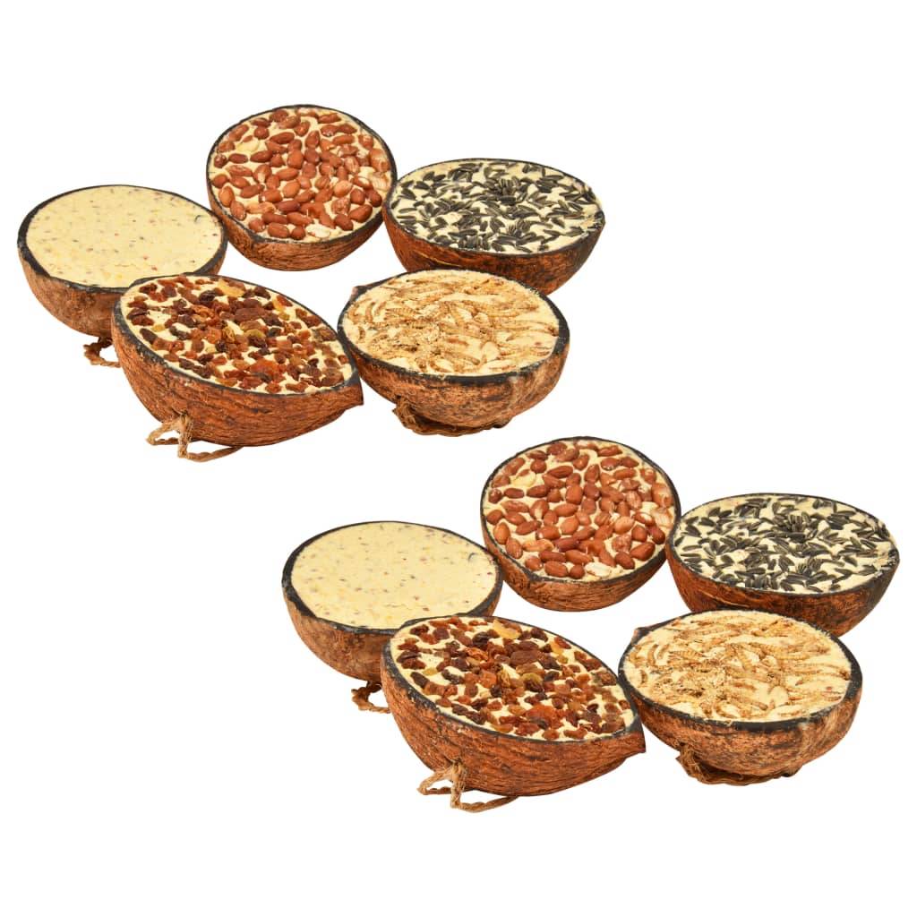 Vidaxl - Moitiés de noix de coco de nourriture d'oiseaux 10 pcs 290 g vidaXL 170901
