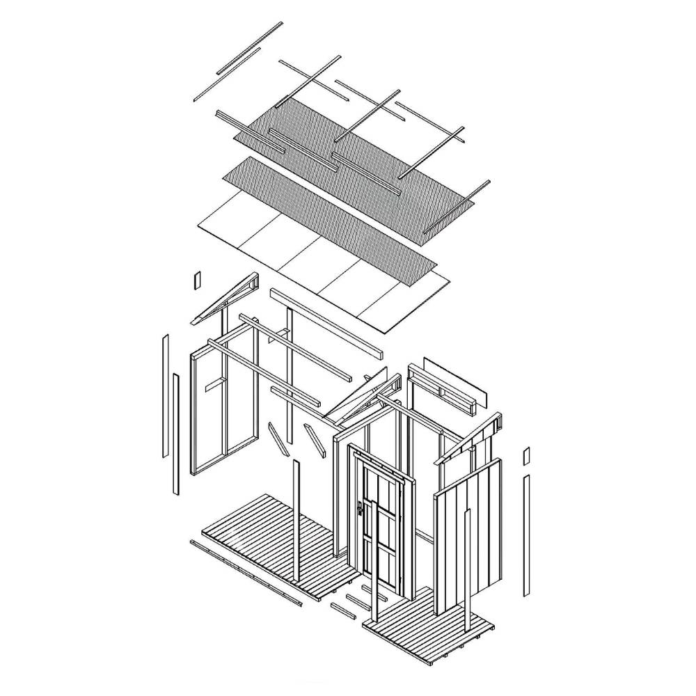 Timbela - Abri à bûches avec remise - 4,14 m² - 345x120xH220 cm - Abri pour bois de chauffage avec rangement - 10 mm d’épaisseur - M985-TERRA BROWN - Timbela - Image 7