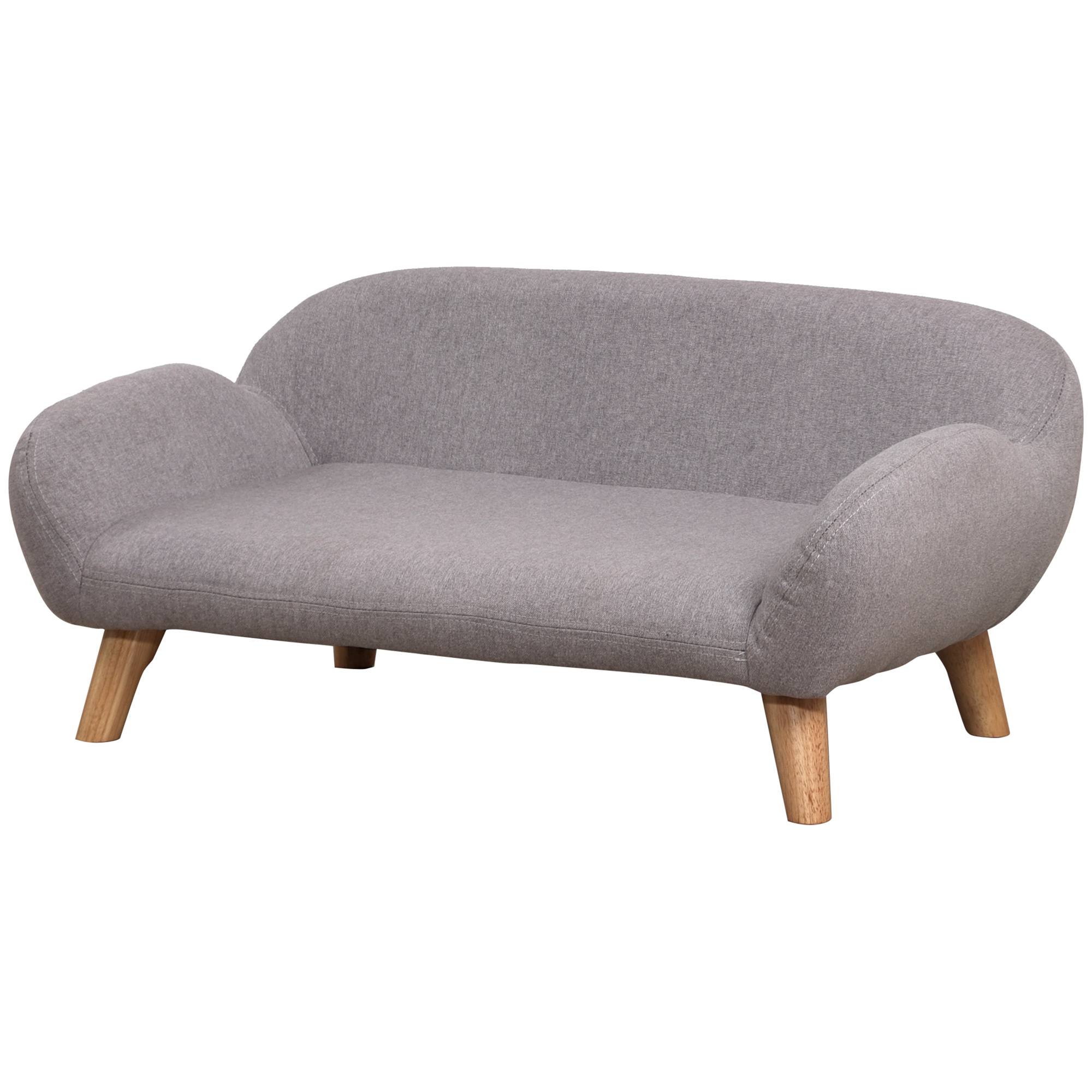 Sans Marque - Canapé pour chien canapé pour animal de compagnie style scandinave pieds effilés en bois revêtement tissu 72 x 44 x 31 cm - gris - Image 2