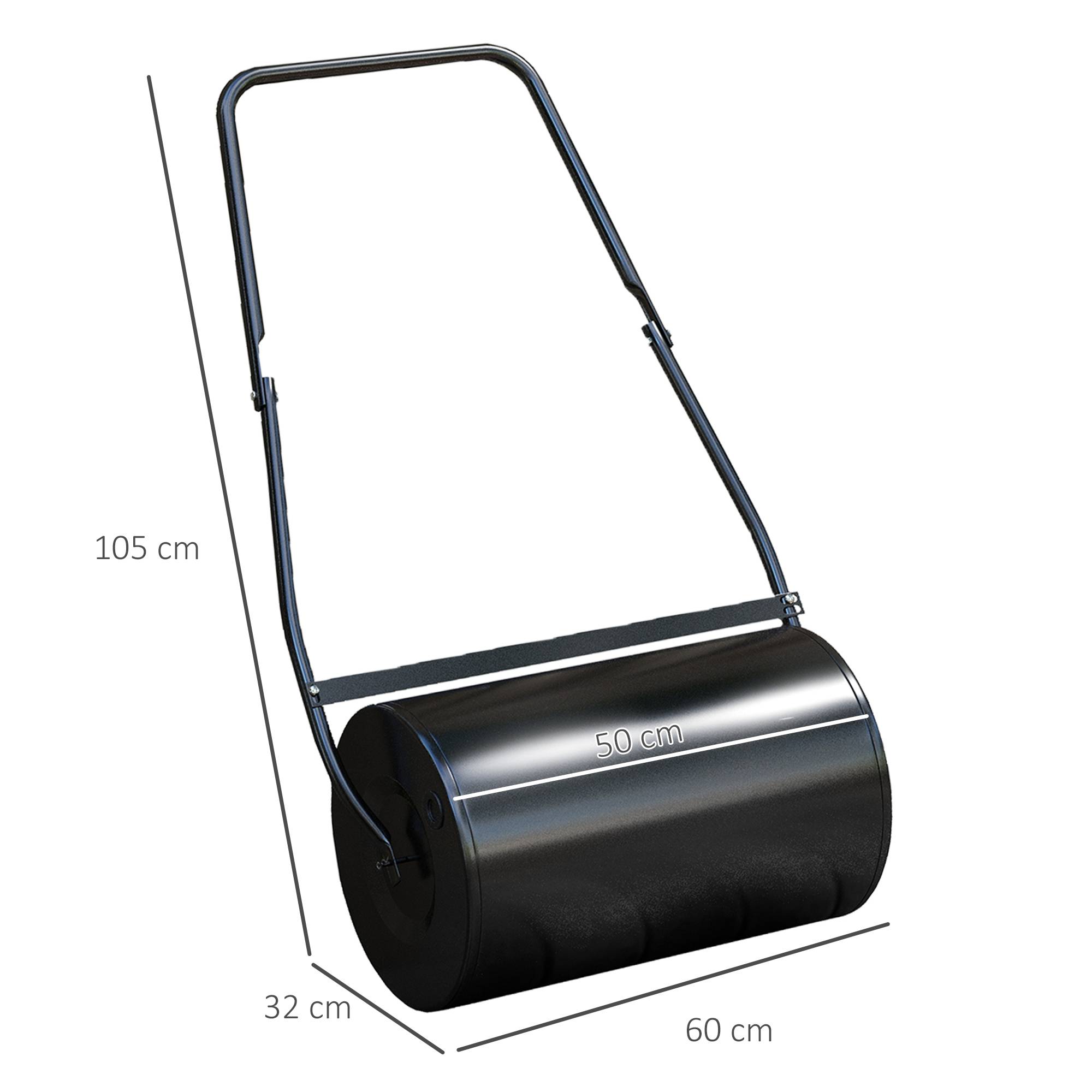 ComfortXL - Rouleau à gazon acier noir 60 x 32 x 105 cm jardin remplissable 38 L pratique - ComfortXL Outdoor Living - Image 4