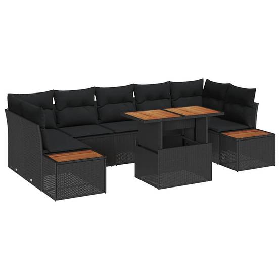 ComfortXL - Salon de jardin d'angle 8 pcs modulable 7 places avec coffres de rangement Noir – ComfortXL Outdoor Living - Image 2