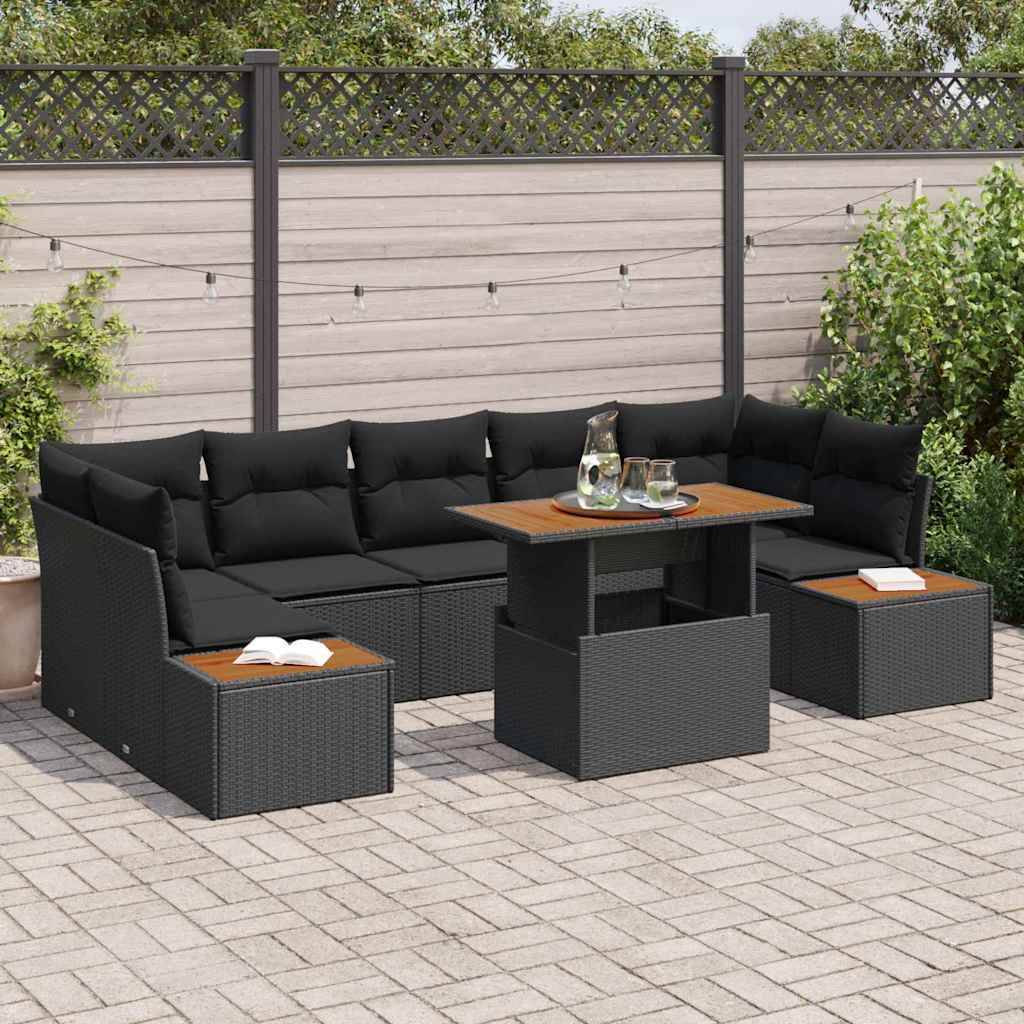 ComfortXL - Salon de jardin d'angle 8 pcs modulable 7 places avec coffres de rangement Noir – ComfortXL Outdoor Living - Image 1