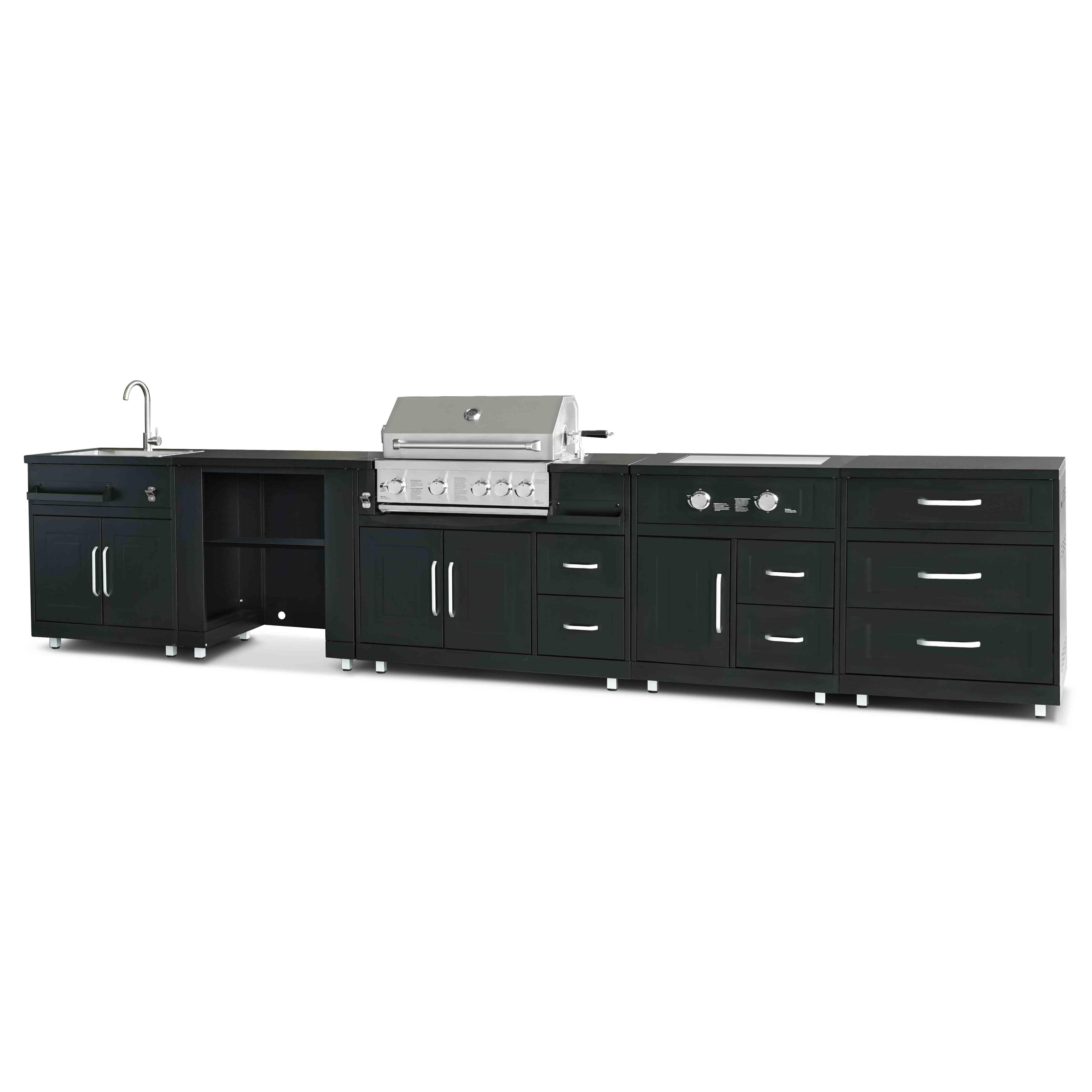 Oviala - Cuisine d'extérieur 5 éléments dont 2 modules de cuisson Memphis - Oviala - Image 2