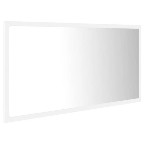 Miroir à led de salle de bain 90 x 8,5 x 37 cm acrylique blanc - Image 1