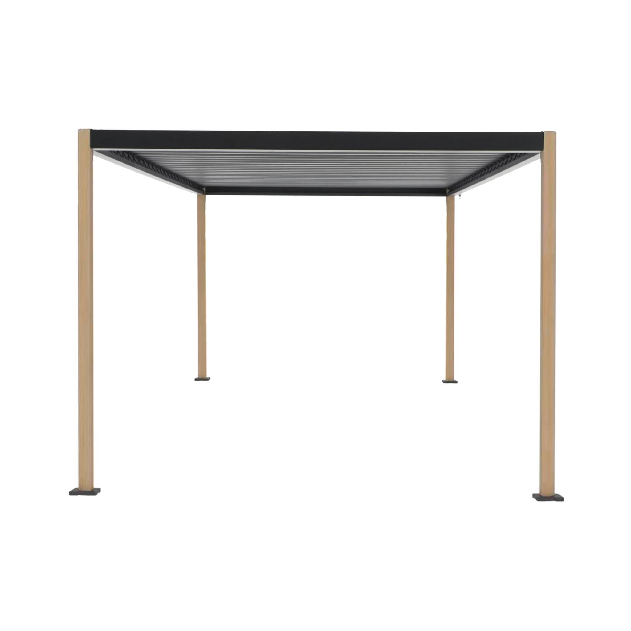 Pergola bioclimatique effet bois aluminium et acier lames orientables 4x3m - Imperial | sweeek - Image 3
