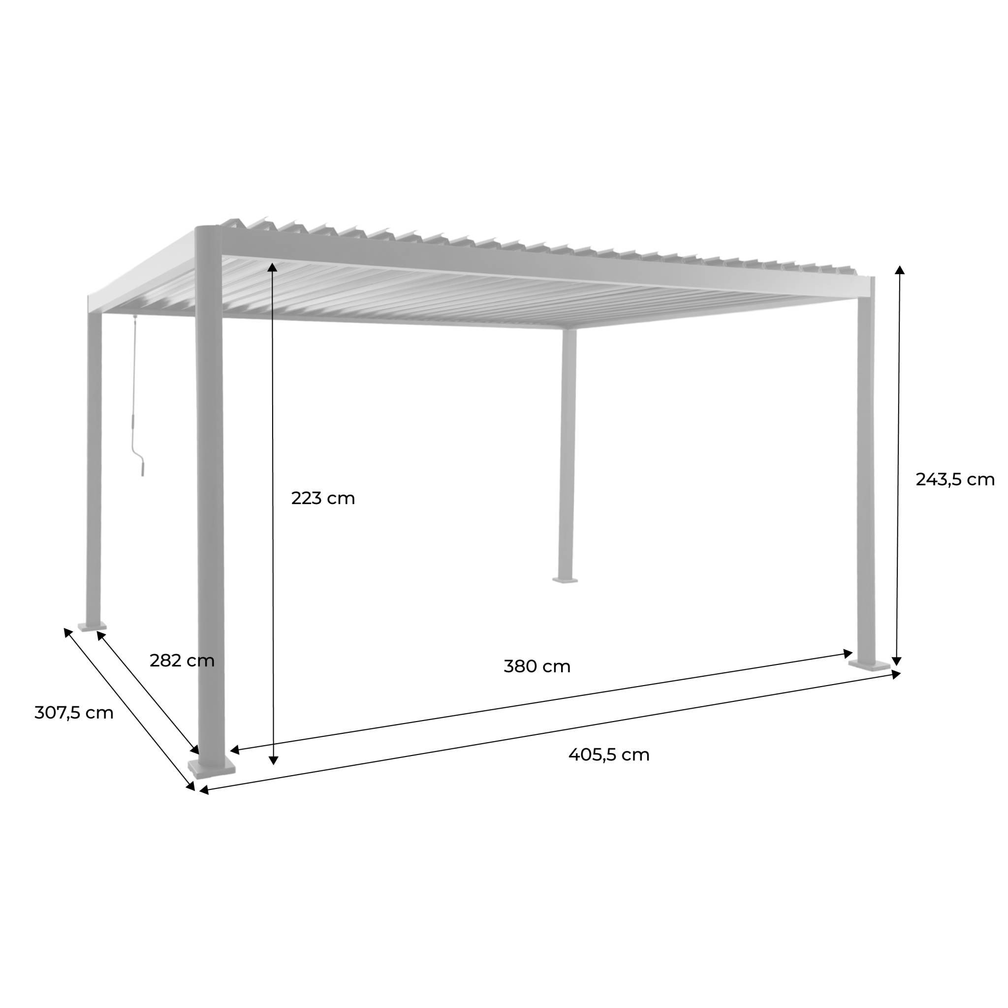 sweeek - Pergola bioclimatique effet bois aluminium et acier lames orientables 4x3m - Imperial | sweeek - Image 4