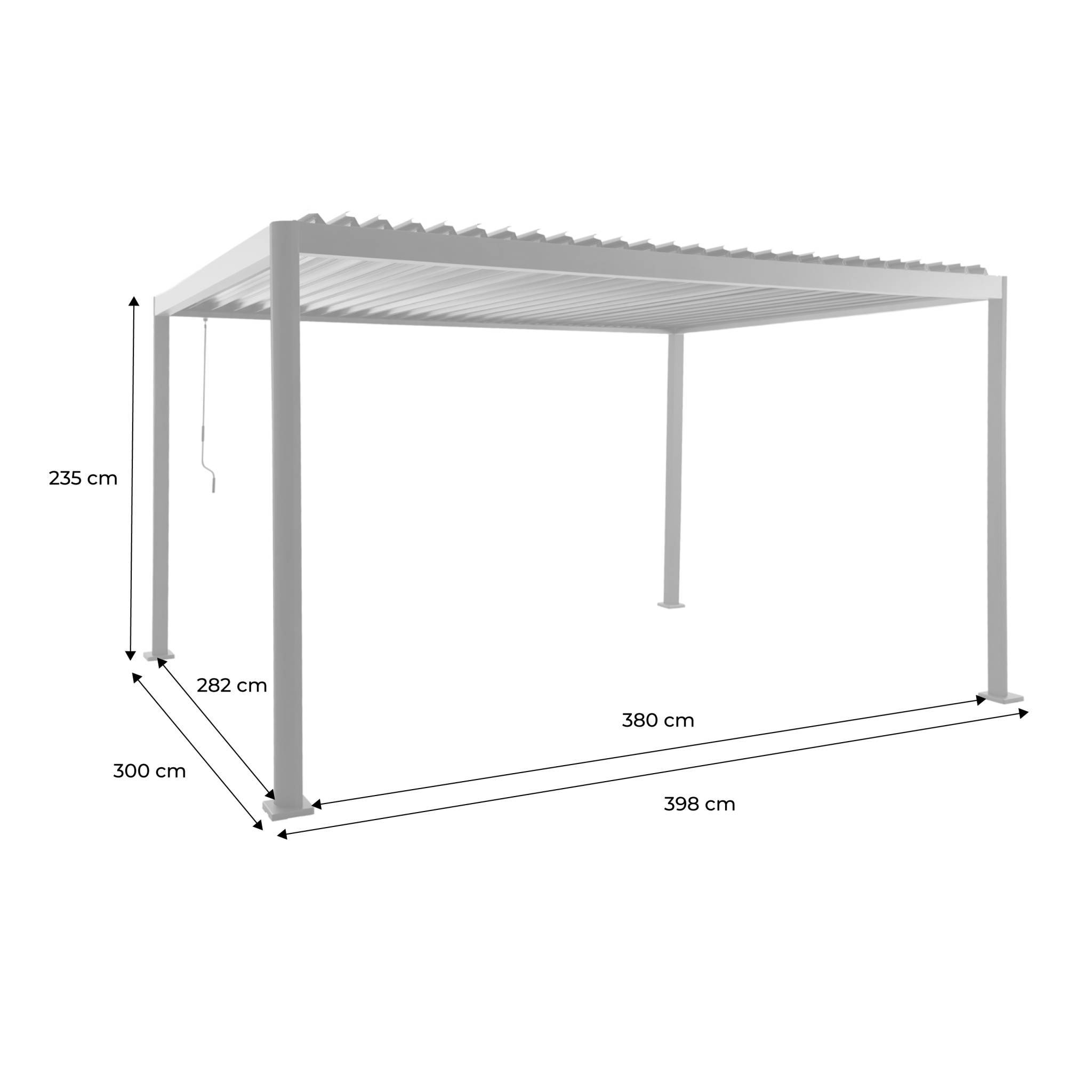 Pergola bioclimatique effet bois aluminium et acier lames orientables 4x3m - Imperial | sweeek - Image 6