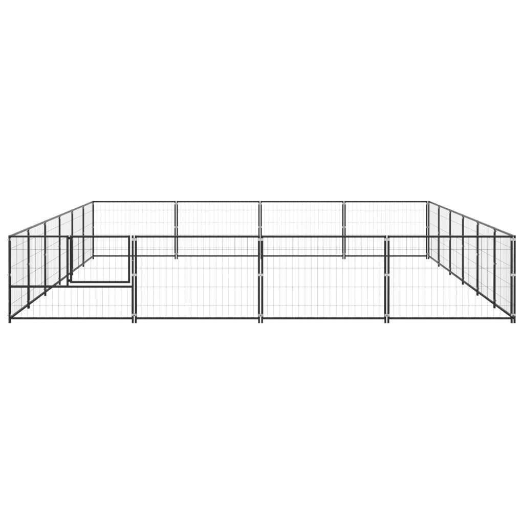 Helloshop26 - Chenil extérieur cage enclos parc animaux chien noir 24 m² acier - Image 4