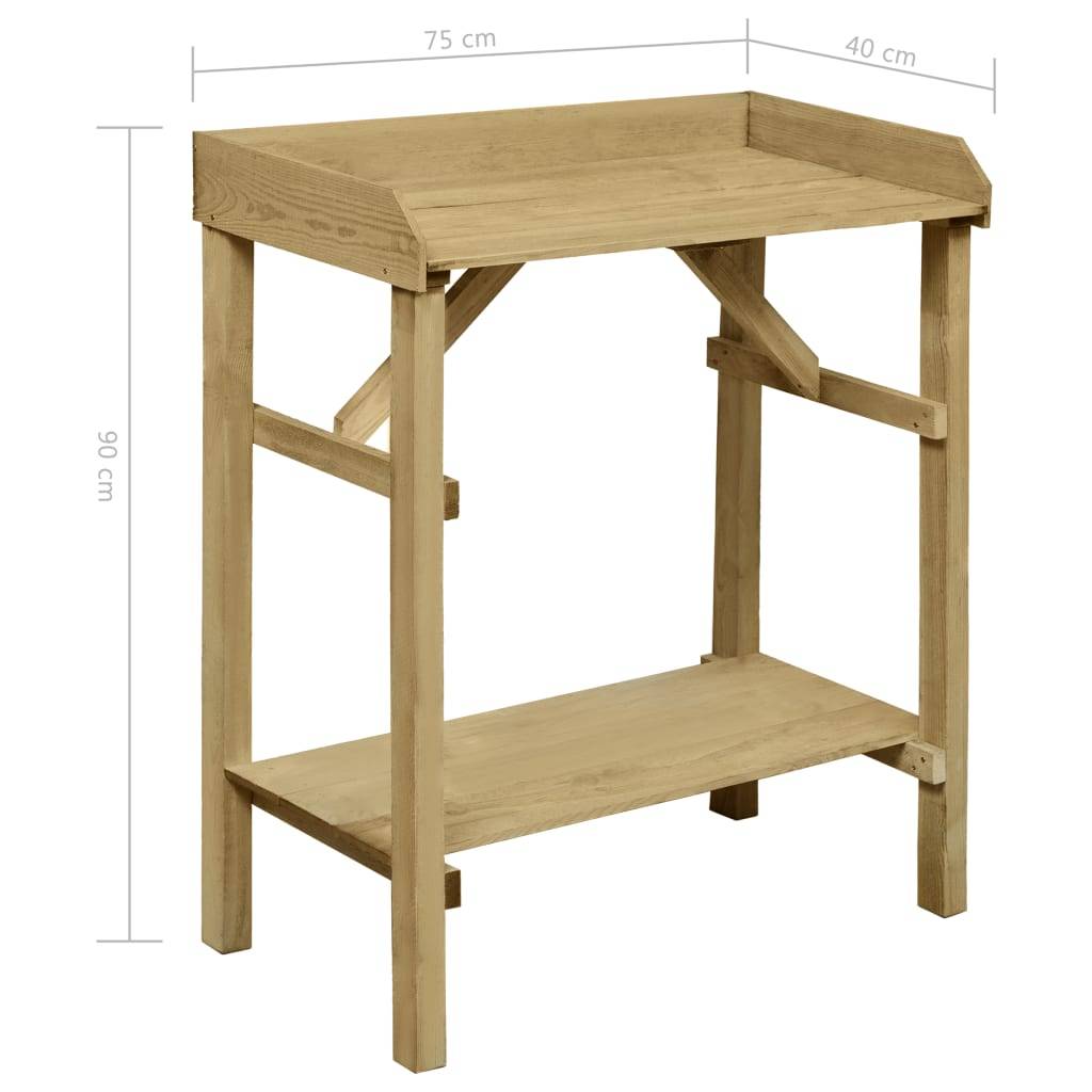 Table de jardinière bois de pin multicolore 75 x 40 x 90 cm - PANGIVO - Image 7