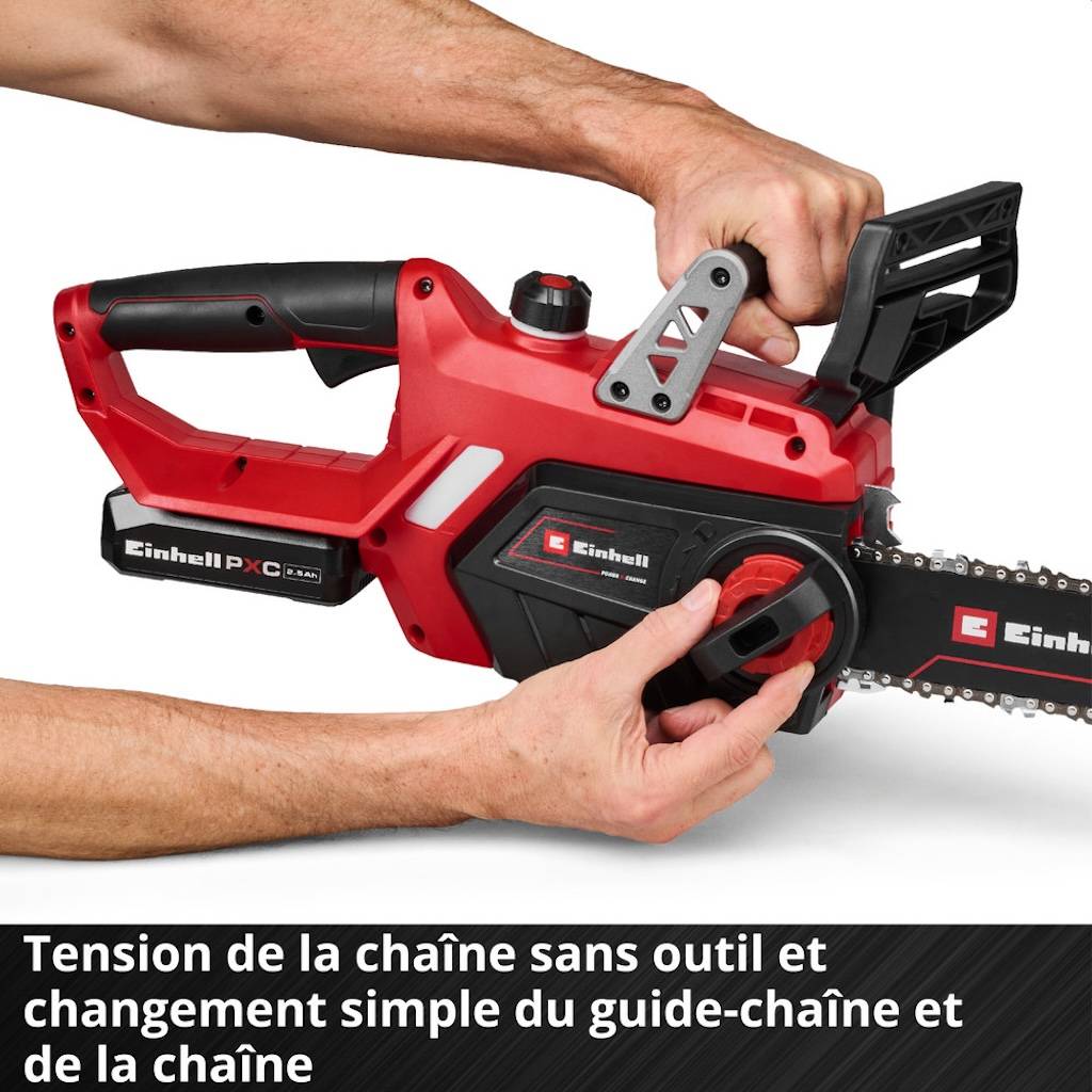 Einhell - Tronçonneuse sans fil - GE-LC 18/25-1 Li Kit 18 V - guide 25 cm - batterie 2,5 Ah - Image 2