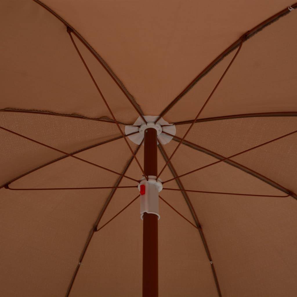 Helloshop26 - Parasol mobilier de jardin avec mât en acier 180 cm taupe - Image 4