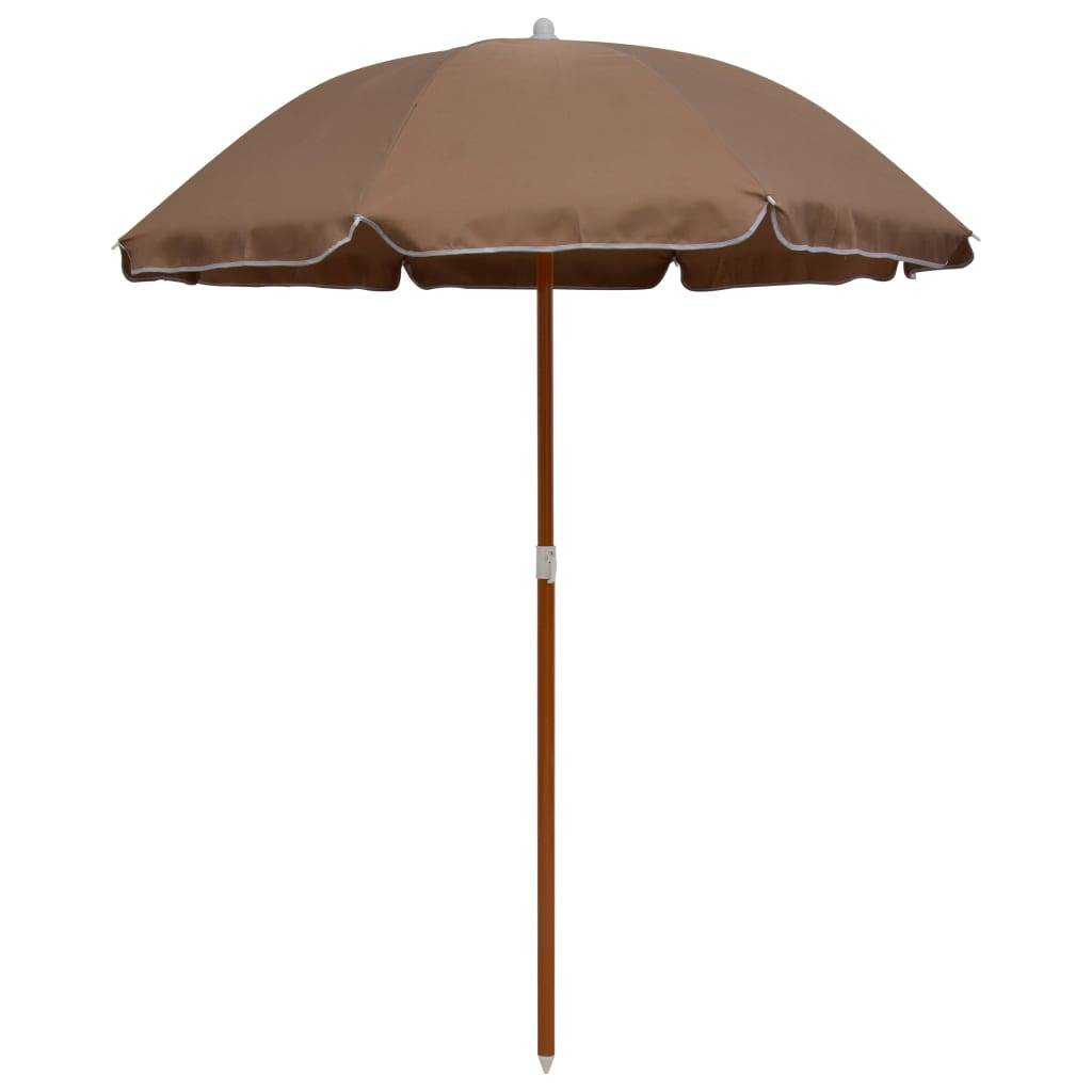Helloshop26 - Parasol mobilier de jardin avec mât en acier 180 cm taupe - Image 1