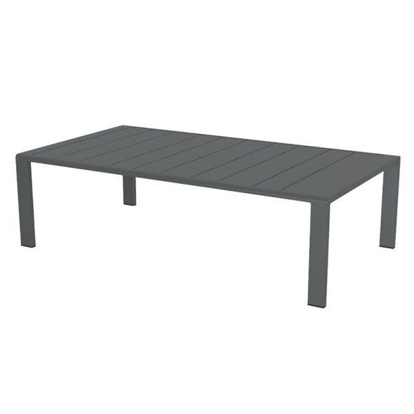 Salon de jardin DINA 5 places aluminium gris foncé et coussins gris clair Beau Rivage - Image 9