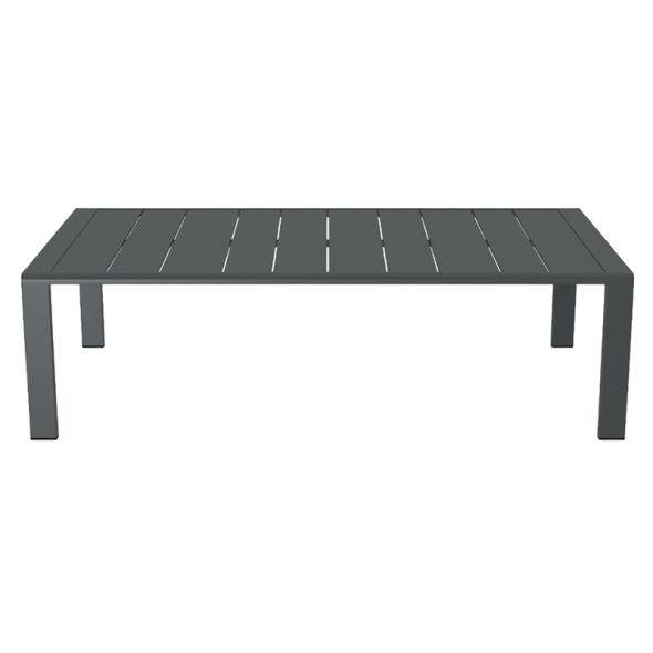 Salon de jardin DINA 5 places aluminium gris foncé et coussins gris clair Beau Rivage - Image 6