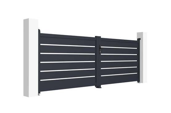 Casanoov Portail battant 3,5 m VOGEL H.120 cm aluminium gris - Image 3
