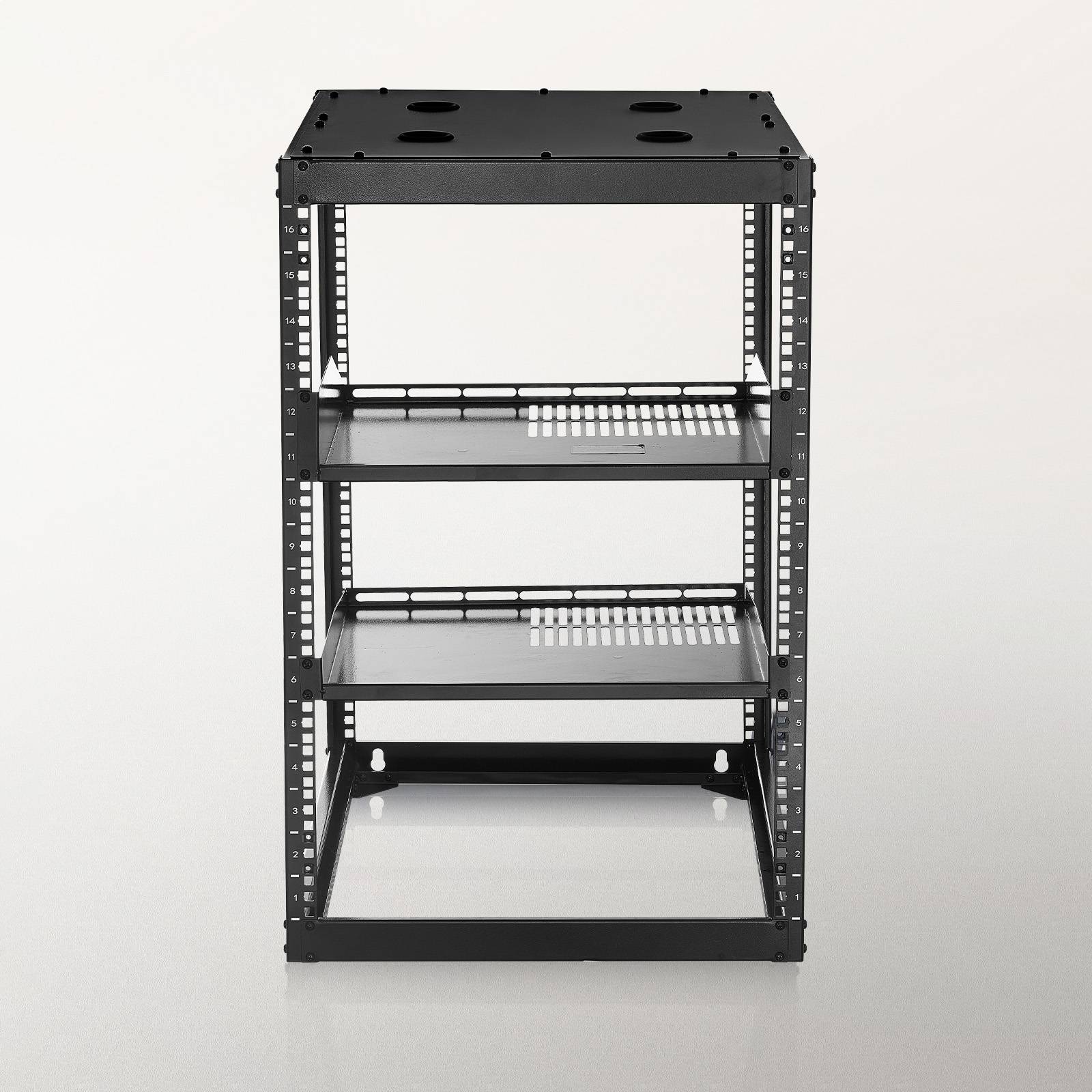 Vevor - VEVOR Rack serveur 16U cadre ouvert, profondeur 585 mm, acier Q235, étagères ventilées et kit de montage inclus. - Image 8