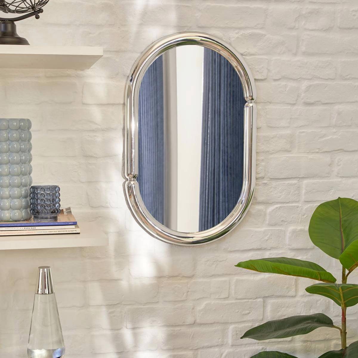 Miroir Mural Ovale "Micaela" 55cm Argent - Image 4