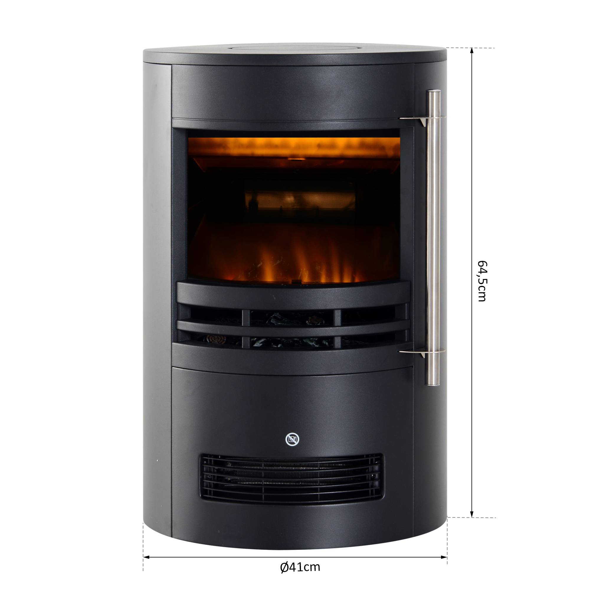 Sans Marque - Cheminée électrique,Cheminée LED 900/2000W décorative noir - Image 4