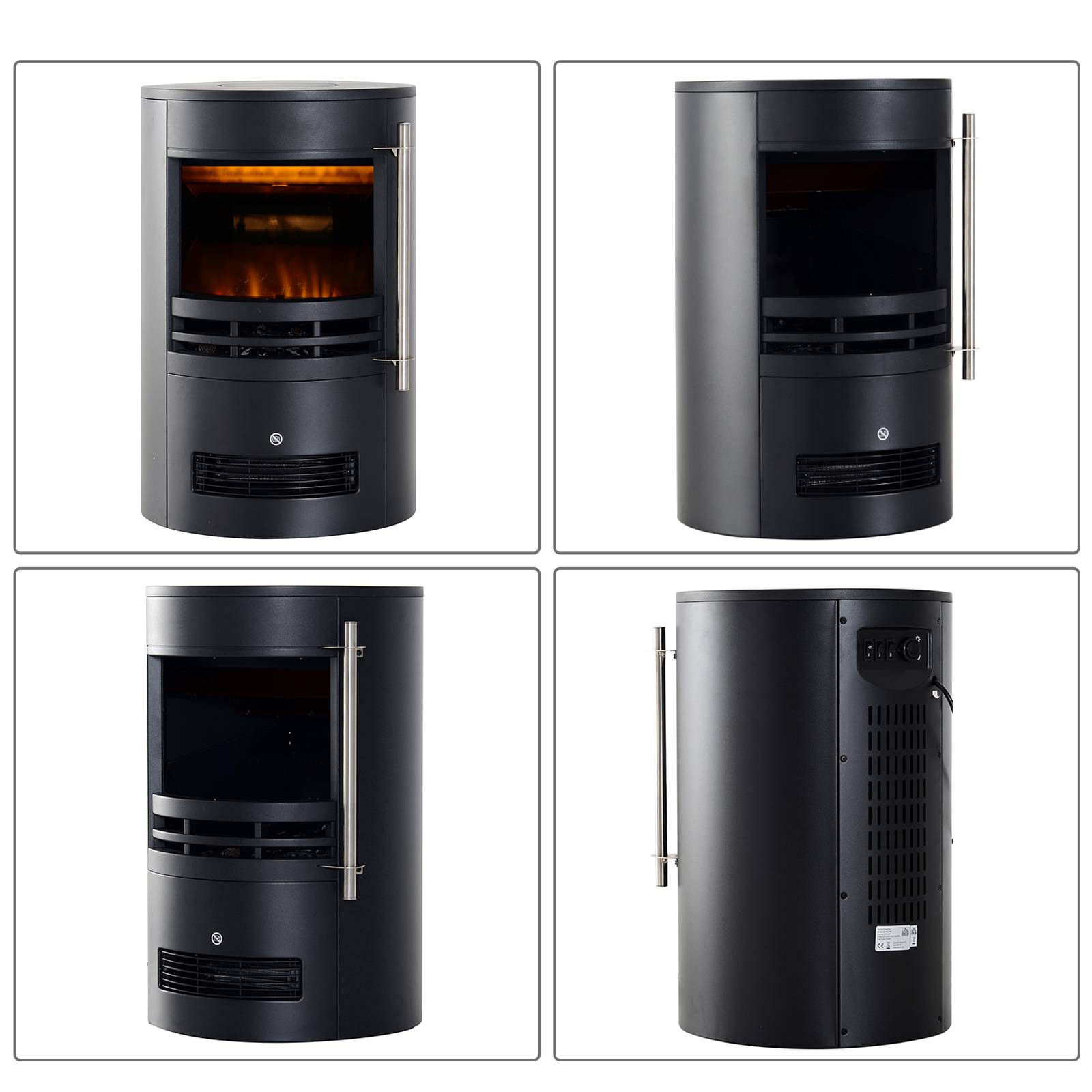 Sans Marque - Cheminée électrique,Cheminée LED 900/2000W décorative noir - Image 9