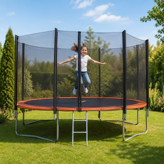 Trampoline Ø 4,27 m avec filet de sécurité et échelle - Image 2